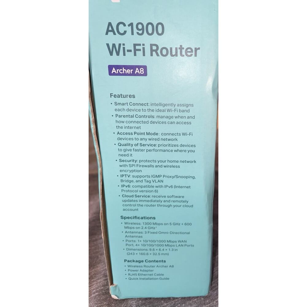 TP-Link AC1900 Smart WiFi Router (Archer A8) - Dual Band Wireless Router - Picture 3 of 4